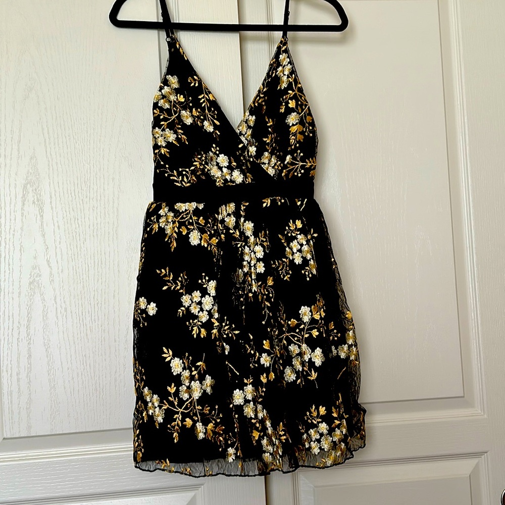 Express black, gold and cream sundress, size 2